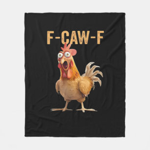 F-Caw-F Funny Chicken Humor Rooster Meme Retro Cla Fleece Blanket