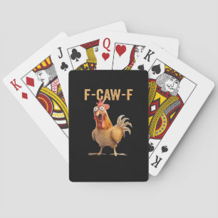 F-Caw-F Funny Chicken Humor Rooster Meme Retro Cla Poker Cards