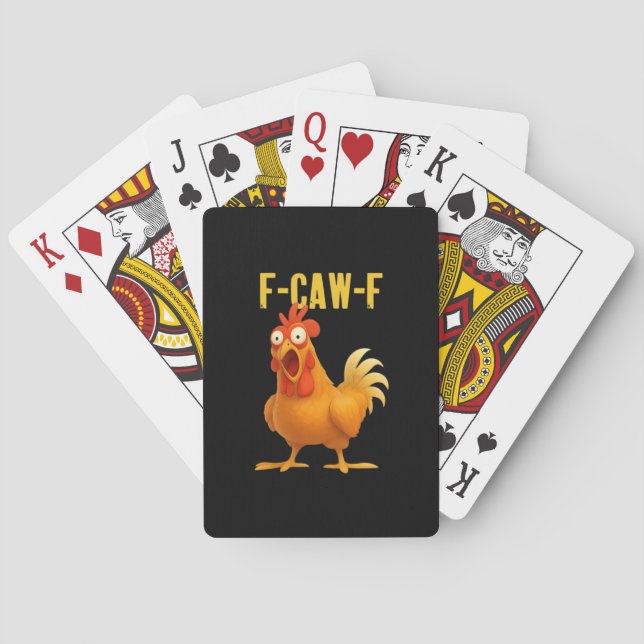 F-Caw-F Funny Chicken Meme Funny Trendy Poker Cards (Back)