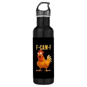 F Caw F Funny Chicken Meme Trendy Modern Style Stainless Steel Water Bottle