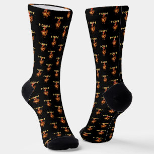 F Caw F Funny Chicken Pun Dark Humor Sarcasm Socks