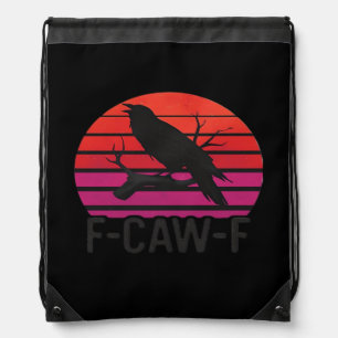 F-Caw-F Funny Crow Classic Minimal Clean Drawstring Bag