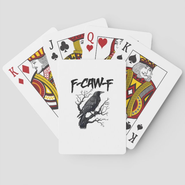 F-Caw-F Funny Crow Essential Cool Unique Poker Cards (Back)