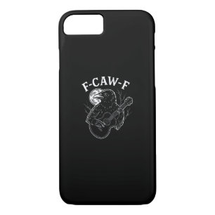 F-Caw-F Funny Crow Guitar Halloween Bird Music Vin iPhone 8/7 Case