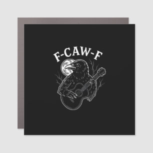F Caw F Funny Crow Guitar Halloween Vintage Style Car Magnet