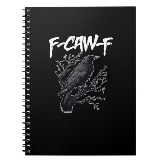 F-Caw-F Funny Crow Minimal Clean Notebook (Front)
