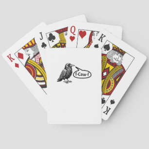 F-Caw-F Funny Crow Raven Pun F-Off Subtle F-Bomb Poker Cards