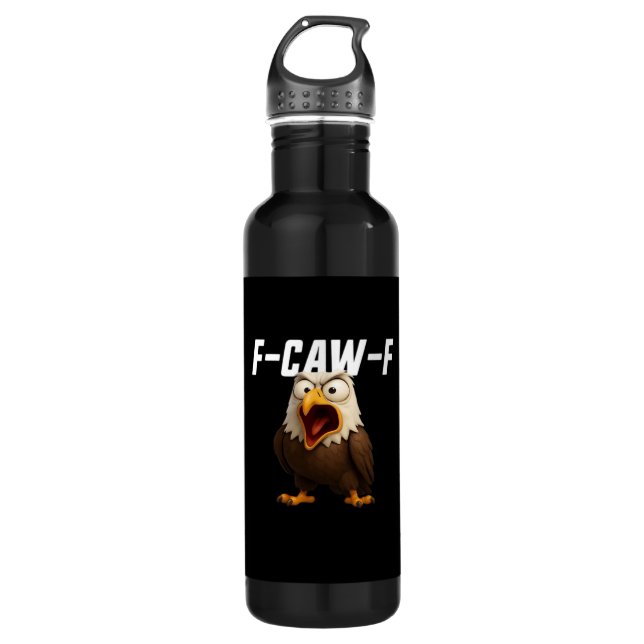 F-Caw-F Funny F-Caw-F Gear Retro Classic Stainless Steel Water Bottle (Front)