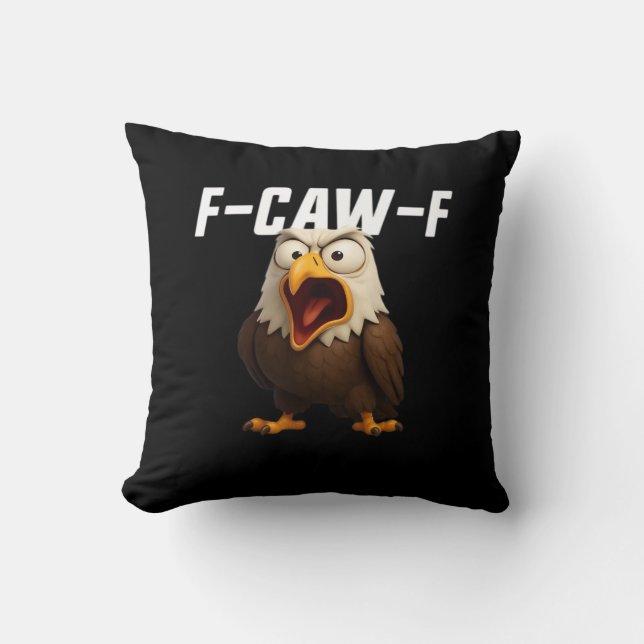 F-Caw-F Funny F-Caw-F Gear Retro Classic Throw Pillow (Front)
