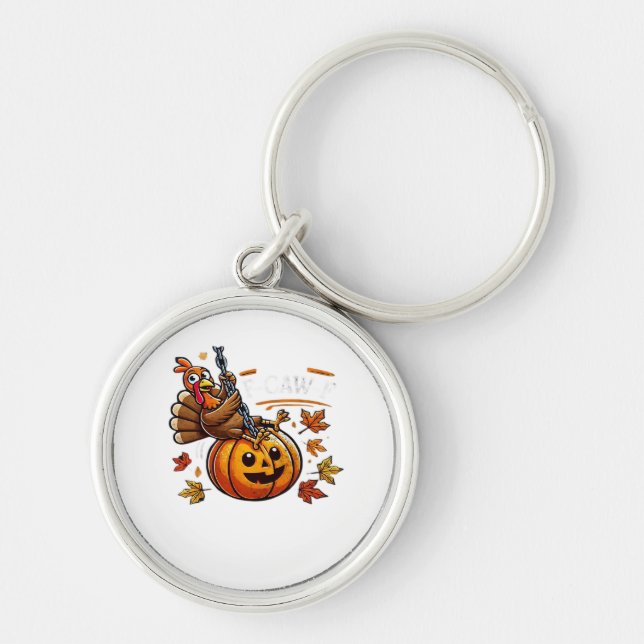 F-Caw-F Funny For Men Women Thanksgiving-Christmas Keychain (Front)