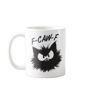 "F-CAW-F" Funny Grumpy Cat Mug