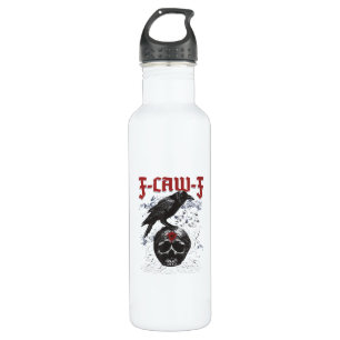 F-Caw-F Funny Halloween Crow Raven Gothic Humor Stainless Steel Water Bottle