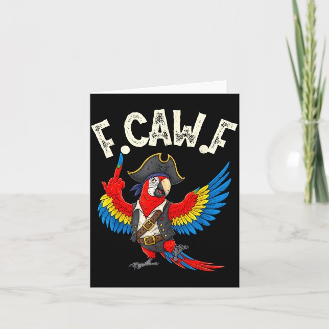 F Caw F Funny Rate Macaw Parrot Meme For Adults  Card (Front)