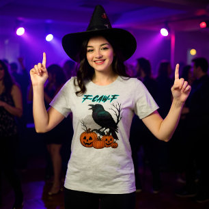 F-Caw-F Funny Raven Bird Clipart Halloween Pumpkin Tri-Blend Shirt