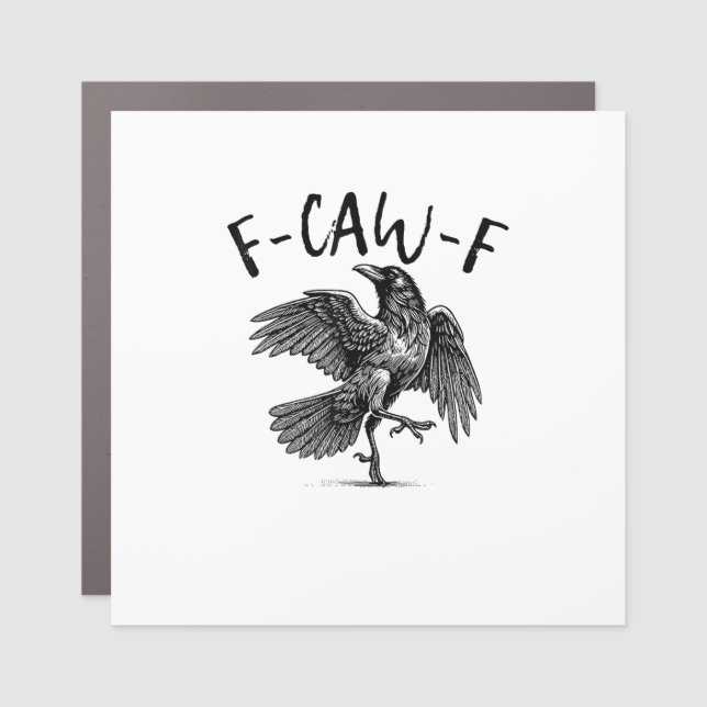 F-Caw-F Funny Raven Crow Spooky Season Creative Ca Car Magnet (Front)