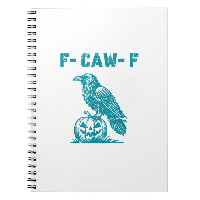 F-Caw-F Funny Raven Gothic Crow Retro Classic Notebook (Front)
