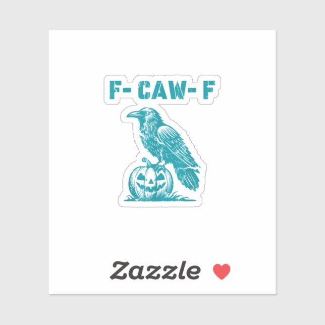 F-Caw-F Funny Raven Gothic Crow Retro Classic Sticker (Sheet)