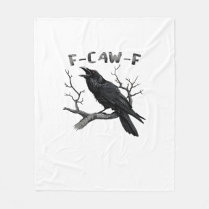 F-Caw-F Funny Raven Pun Gothic Crow Humor Aestheti Fleece Blanket