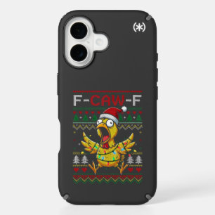 F-CAW-F Funny Screaming Chicken Ugly Christmas iPhone 16 Case