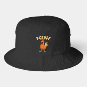 F-CAW-F! Funny Shocked Rooster Chicken Bucket Hat