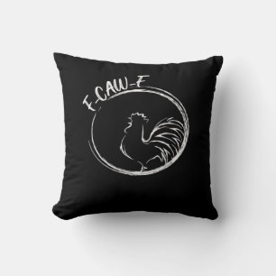 F-Caw-F Funny Wordplay Quote Retro Style Throw Pillow