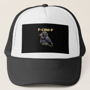 F-Caw-F Gaming Raven With Headphones - Edgy Stream Trucker Hat