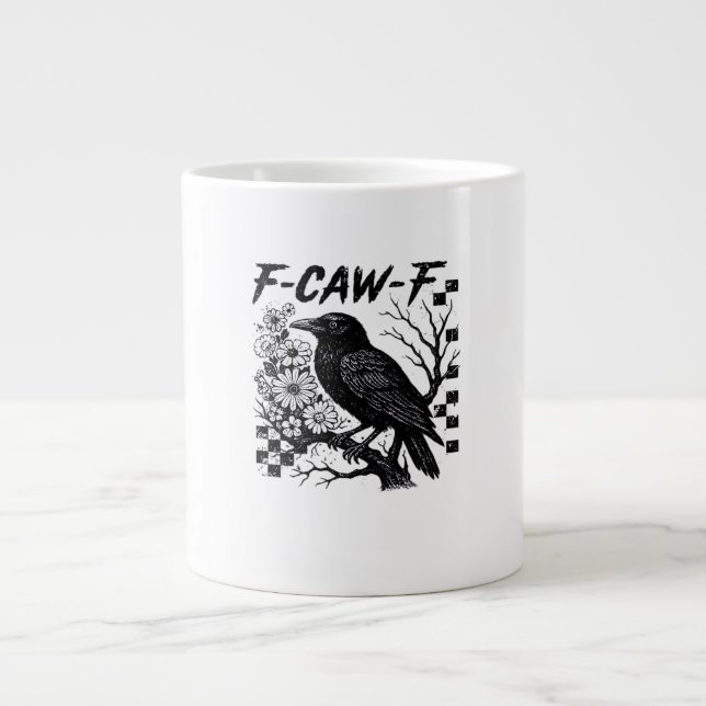 F-Caw-F Halloween Bird Giant Coffee Mug (Front)