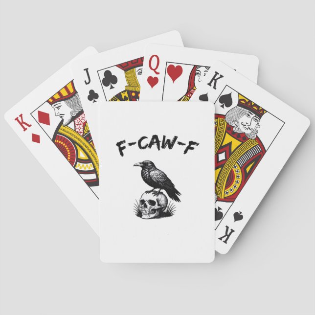 F-Caw-F Halloween Raven Skull Gothic Humor Funny C Poker Cards (Back)