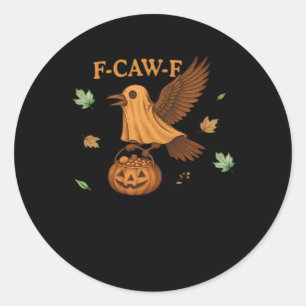 F-Caw-F Halloween Retro Classic Round Sticker