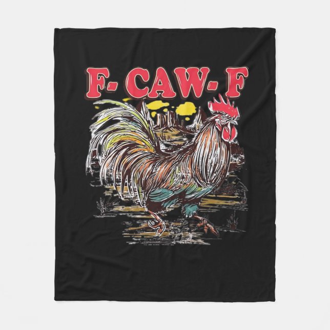 F-Caw-F Hei Hei Moana Rooster Classic Funny Graphi Fleece Blanket (Front)