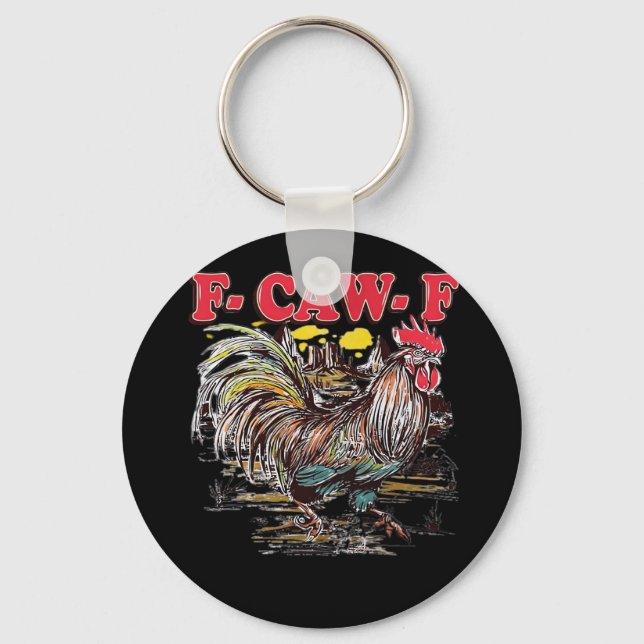 F-Caw-F Hei Hei Moana Rooster Classic Funny Graphi Keychain (Front)