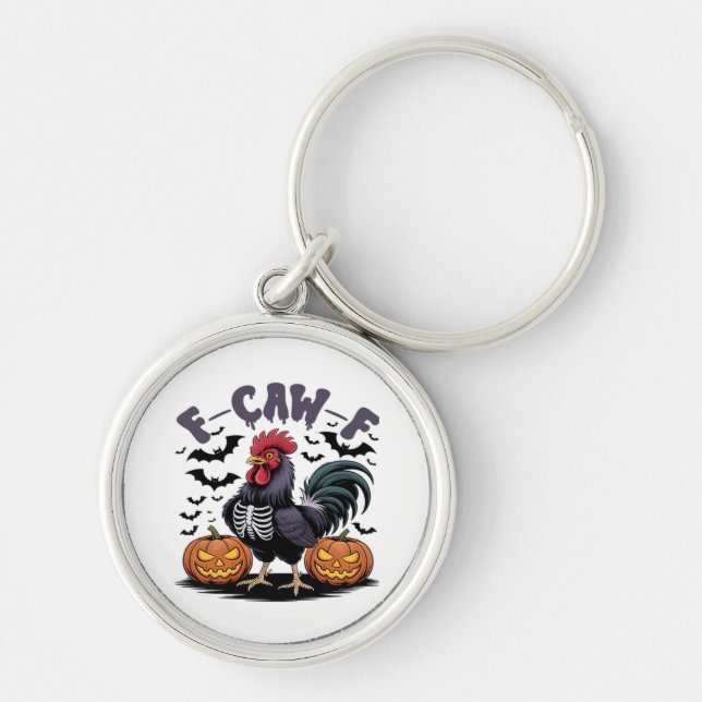 F-Caw-F Humor Crow Funny Gothic Keychain (Front)