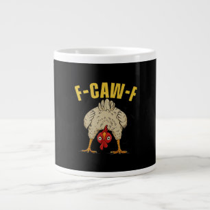 F-Caw-F Humor Gothic Crow Funny Aesthetic Style Giant Coffee Mug