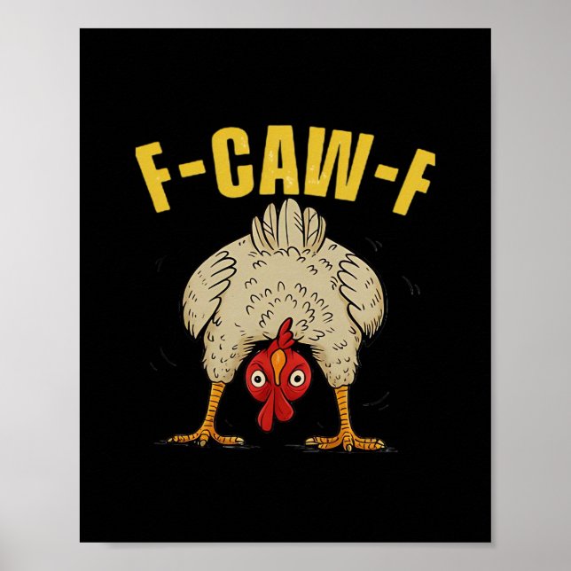 F-Caw-F Humor Gothic Crow Funny Aesthetic Style Poster (Front)