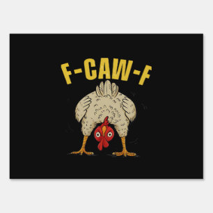 F-Caw-F Humor Gothic Crow Funny Aesthetic Style Sign