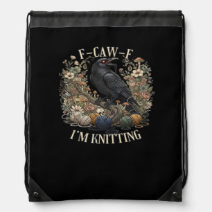 F-Caw-F I'm Knitting Creative Casual Drawstring Bag