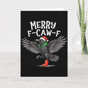 F-caw-f Merry Christmas Funny Crow Raven Card
