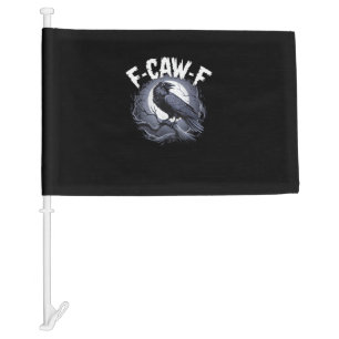 F-Caw-F Minimal Clean Car Flag