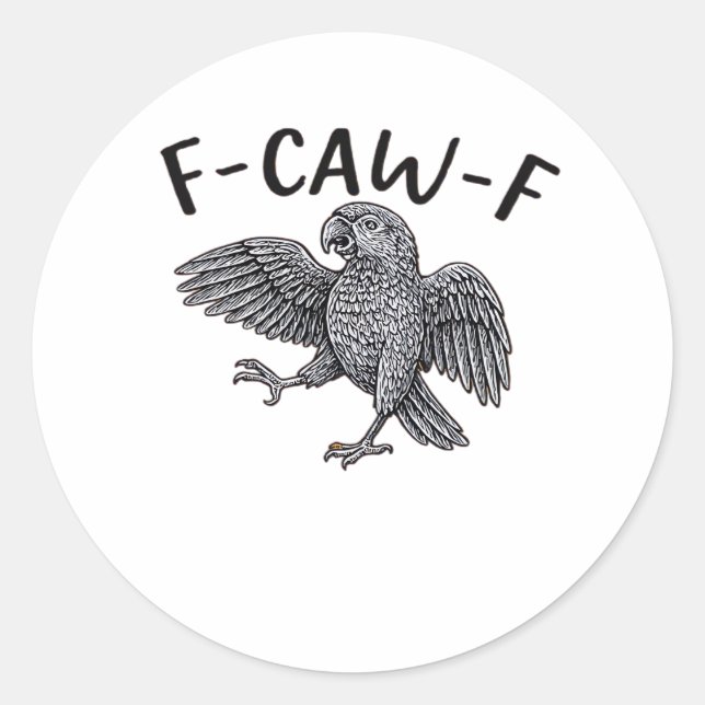 F Caw F Minimal Clean Design Classic Round Sticker (Front)