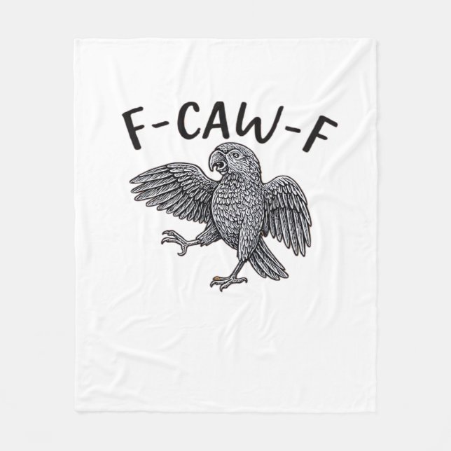 F Caw F Minimal Clean Design Fleece Blanket (Front)