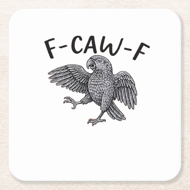 F Caw F Minimal Clean Design Square Paper Coaster (Front)