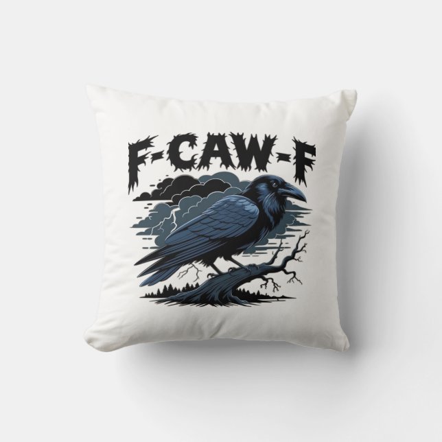 F-Caw-F Minimal Clean Design Throw Pillow (Front)
