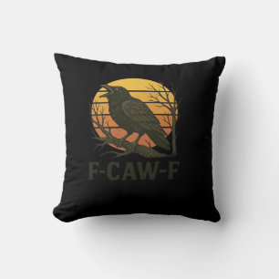 F-Caw-F Minimal Clean Throw Pillow