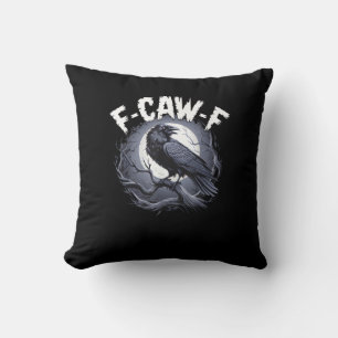 F-Caw-F Minimal Clean Throw Pillow