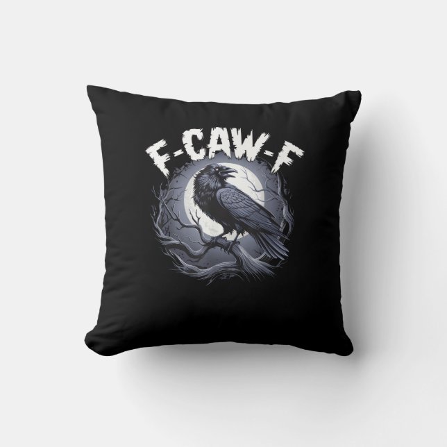 F-Caw-F Minimal Clean Throw Pillow (Front)
