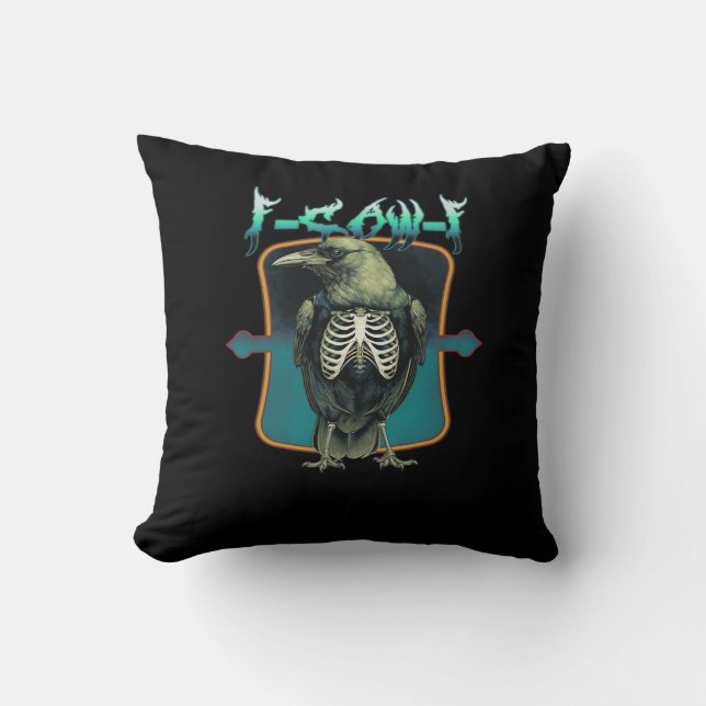 F-Caw-F Minimal Design Throw Pillow (Front)