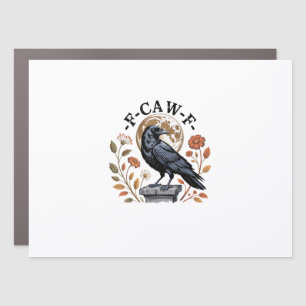 F-Caw-F Raven Moon Gothic Halloween Crow Bird Love Car Magnet