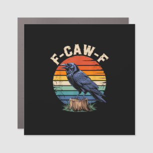 F-Caw-F Raven Moon Gothic Halloween Crow Bird Love Car Magnet