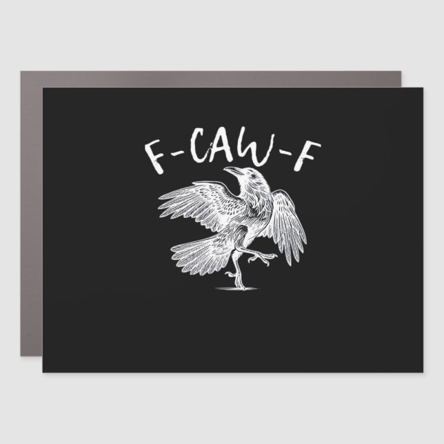 F-Caw-F Raven Retro Classic Car Magnet (Front)