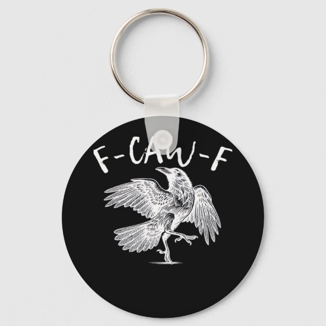 F-Caw-F Raven Retro Classic Keychain (Front)